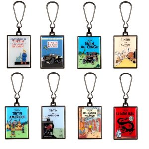 8 porte-clés métal Tintin